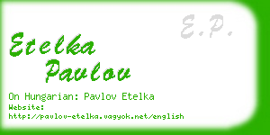 etelka pavlov business card